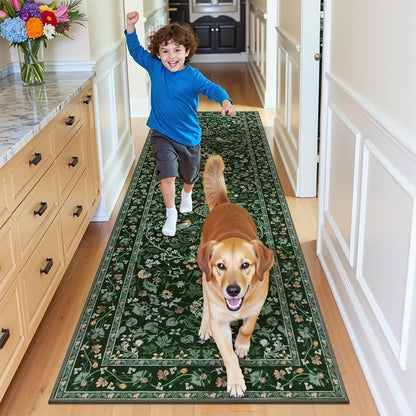 HEBE Hallway Runner Rug 2'x8', Washable Non Slip Kitchen Rug Runner | Soft Boho - Image 8