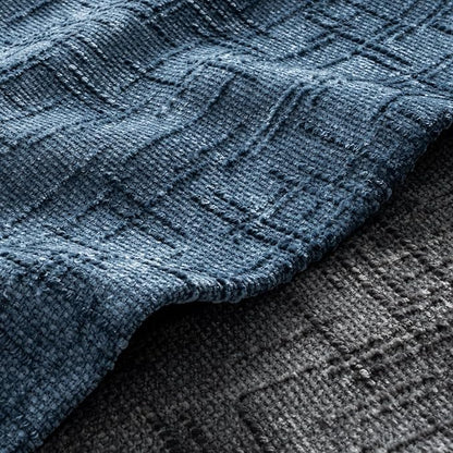 MIULEE Chenille Textured Throw Pillow Covers Blue Ashes 18x18 Set of 2 | Slubby - Image 2