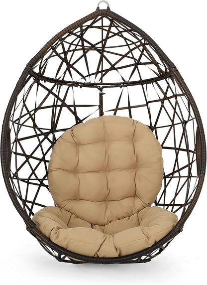 Christopher Knight Home Isaiah Indoor/Outdoor Wicker Tear Drop Hanging Chair by ChristopherKnightHome