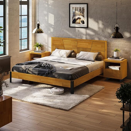 Bme Trapeze King Bed Frame – Modern Solid Wood Bed - Image 6