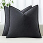 MIULEE Decorative Linen Euro Sham Pillow Covers 24x24 Dark Gray | Boho by MIULEE
