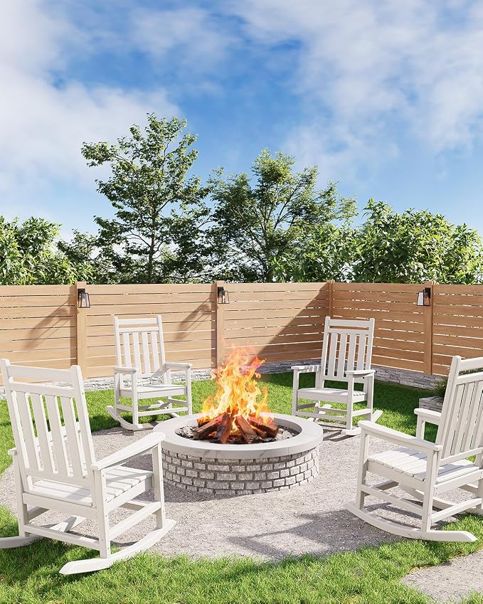 GarveeLife Poly Lumber Rocking Chair Outdoor Set of 4 by GarveeLife