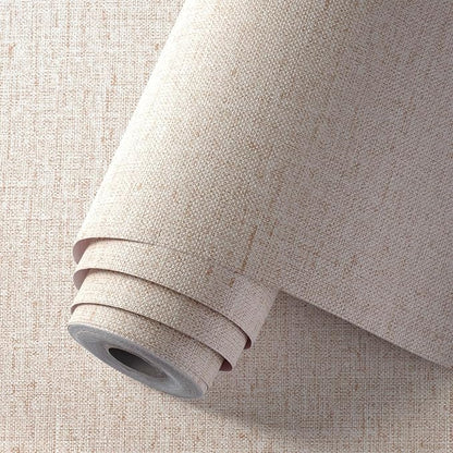 Beige Wallpaper Peel and Stick 472" Textured Beige Grasscloth Contact Paper - Image 3