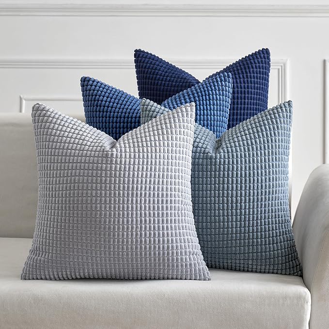 MIULEE Blue Decorative Pillow Covers 20x20 Inch Set of 4 Boho Western Farmhouse by MIULEE