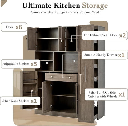 VilroCaz Farmhouse Style Large Kitchen Pantry - Image 4