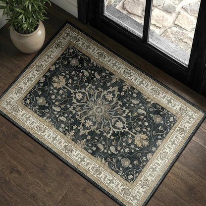 RELEANY Washable Area Rug, Small 2'x3', Water Repellent, Pet Friendly, Vintage by RELEANY