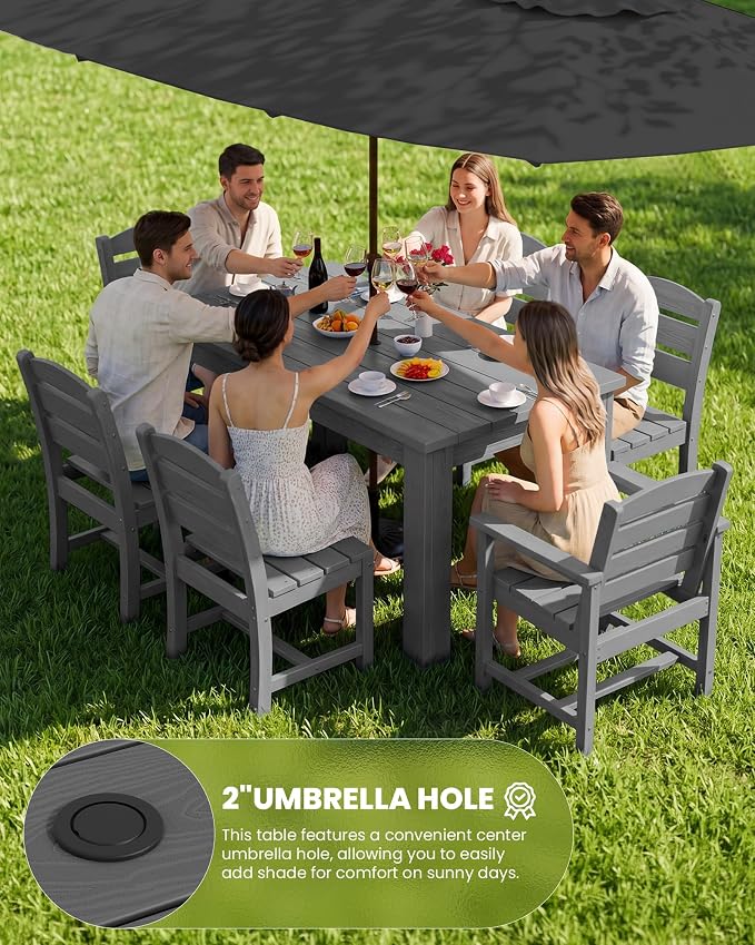 SERWALL Patio Dining Chair, All Weather Dining Chair Set of 2, Outdoor Dining - Image 2