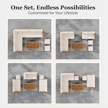 HERA'S HOUSE Patio Furniture Set, 8 Piece Wicker Outdoor Patio Conversation Set - Image 9