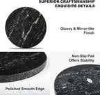 Koville Brazilian Natural Marble Cutting Board for Kitchen, 11inch Round Hand Crafted Marble Slab for Cheese, Charcuterie, Pastry Board - Wedding Gift, House Warming Gift(Via Lactea)