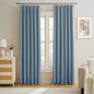 Pinch Pleated Dark Slate Steel Blue Curtains 96 Inches Long, Luxury Room by KEQIAOSUOCAI