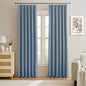 Slate Blue Blackout Curtains 90 Inches Long, Pinch Pleat by KEQIAOSUOCAI