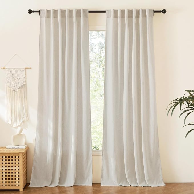RYB HOME Sheer Curtains 108 inches, Extra Long Floor to Ceiling Curtains | by RYBHOME