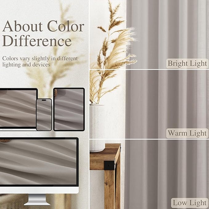 Stone Grey Linen Curtains 120 Inches Long - Image 3