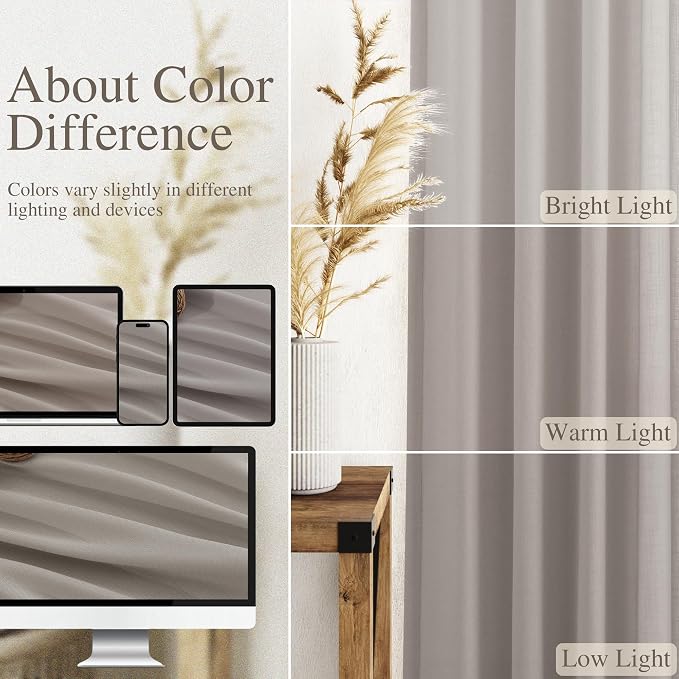 Stone Grey Linen Curtains 90 Inches Long - Image 3
