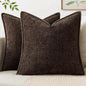 MIULEE Decorative Couch Throw Pillow Covers 18x18 Inch Dark Brown 2 Pack | by MIULEE
