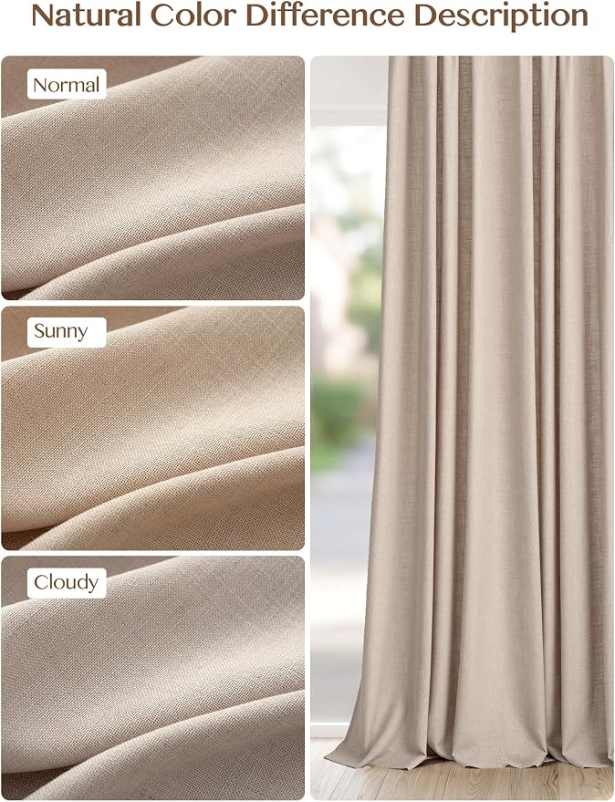 Liz Pinch Pleated Linen Curtains Light Filtering Curtains - Image 8