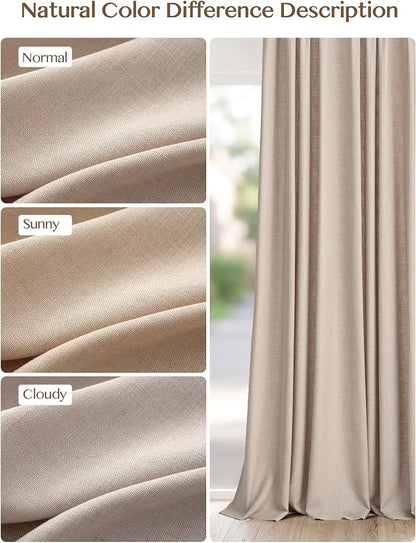 Liz Pinch Pleated Linen Curtains Light Filtering Curtains - Image 8