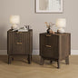 Fluted Nightstand Set of 2, Modern End Table by TROJMHome