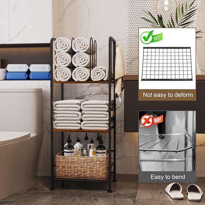 Towel Racks for Bathroom 3-Tier M-Shaped Detachable Dividers, Durable Metal - Image 5