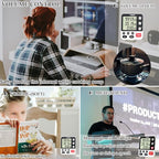 Digital 3 Channels Kitchen Cooking Multiple Timer with Large LCD Count Up Down Stopwatch ON Off Switch Timer for Teaching Reading 3-Level Adjustable Volume with Magnetic Back (Style C)