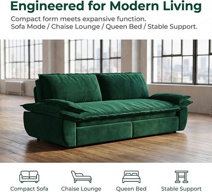 73.2" Sofa Bed Queen, 3-in-1 Pull Out Sofa Bed - Image 7