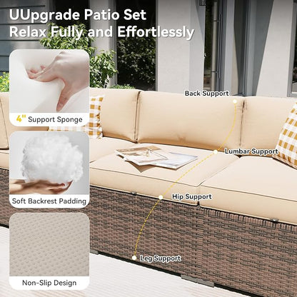 Aoxun Patio Furniture Set with Fire Pit Table, 12 Piece Outdoor Sectional Sofas - Image 2