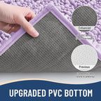 Arotive Luxury Chenille Bathroom Rug Mat, Extra Soft Thick Absorbent Shaggy Bath Rugs, Non-Slip Machine Wash Dry, Plush Bath Mats for Bathroom, Shower and Tub, 24x16, Light Purple