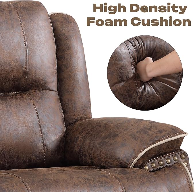 EBELLO Faux Leather Manual Recliner Sofa Set, 2 Seat Reclining Chair and a - Image 6