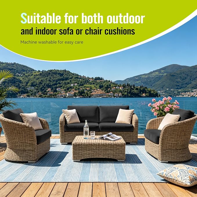 8Pcs Outdoor Cushion Covers, Stretch Patio Furniture Couch Chair Slipcovers | - Image 8