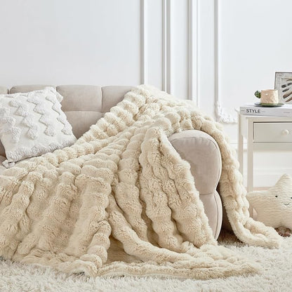 60x80 Inches Ultra-Soft Fuzzy Faux Fur Plush Twin Size Blanket - Image 7