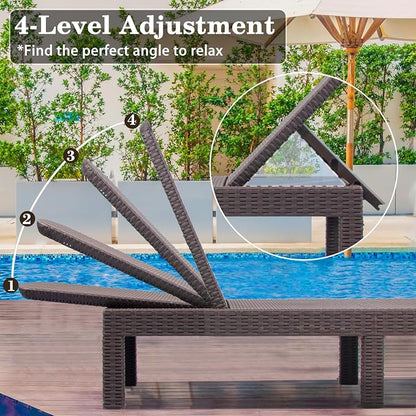 DIMAR GARDEN Beach Chairs Outdoor Chaise Lounge, Resin Pool Lounge Chair - Image 6