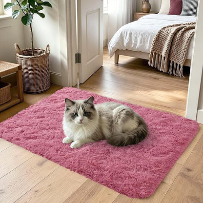 3x5 Blush Fluffy Soft Area Rug Non-Slip - Image 2