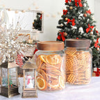 Glass Spice Jar Coffee Sugar Container Airtight Glass Jar Food Storage Canisters Bottle for Kitchen Seasoning Tea Herb Overnight Oats Bar Parfait Snacks (1200ml(40oz)-2 pack)