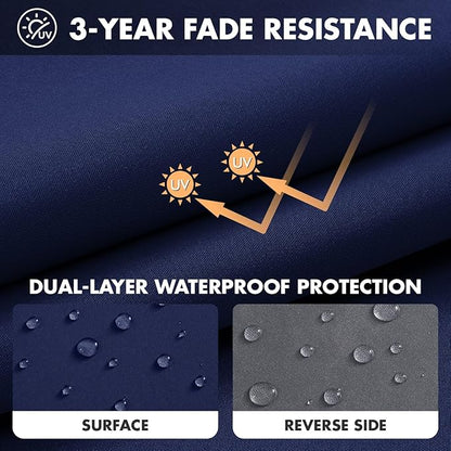 MIULEE Navy Outdoor Seat Cushion 22x22 Inch Waterproof & 3 Year Fade Resistant - Image 3