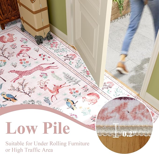 DUKINO 3x5 Rug, Washable Animal Area Rug - Image 7