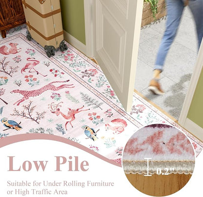 DUKINO 2x6 Runner Rug, Washable Animal Kitchen Rugs Non Slip, Low Pile - Image 7