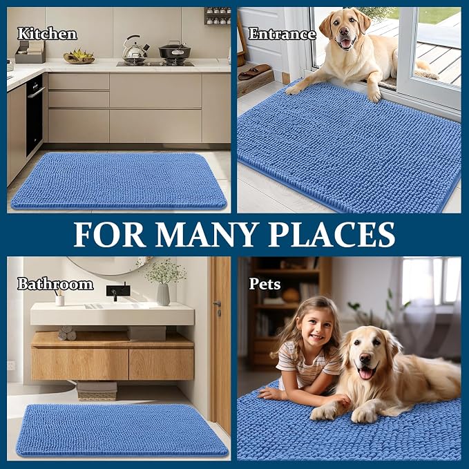 OLANLY Dog Door Mat for Muddy Paws 24x16, Super Absorbent Chenille Mud Mat | - Image 8