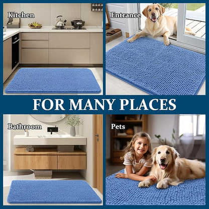 OLANLY Dog Door Mat for Muddy Paws 47x32, Super Absorbent Chenille Mud Mat | - Image 8