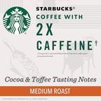 Starbucks Medium Roast K-Cup Coffee Pods with 2X Caffeine, for Keurig Brewers, 4 boxes (48 pods total)