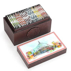 Octavius Assorted Tea Gift Set | 6 Assorted Black & Green Teas | 30 Teabags | Wooden Tea Sampler Pack w/Taj Print Design | Pack of 1