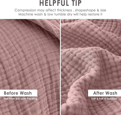 EMME Muslin Blankets for Adults Throw Blanket for Couch Breathable Gauze Soft - Image 8