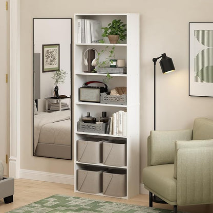 Furinno Jaya Simply Home Free Standing 6-Tier Open Storage Bookcase - Image 2