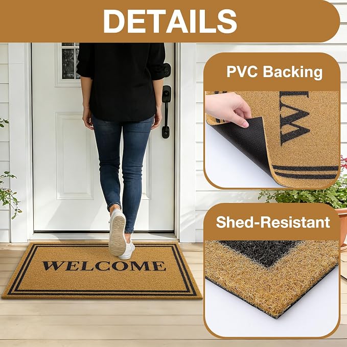 OLANLY Front Door Mat, Low Profile Doormat, Stain and Fade Resistant, - Image 5