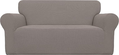 Easy-Going Stretch Oversized Loveseat Couch Covers Washable Taupe | 1-Piece by Easy-Going