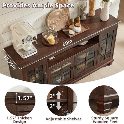 SAVOR LIFE Large Sideboard Buffet Cabinet - Image 6