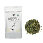 TOMOSAN Organic Genmaicha Tea - Loose Leaf Japanese Premium Green Tea - Genmai Matcha Roasted Brown Rice Blend, USDA Certified, Uji-Kyoto, 100g/3.5oz