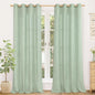 YoungsTex Sage Green Curtains, Linen Semi Sheer Drapes 84 Inch Long 2 Panel | by YoungsTex