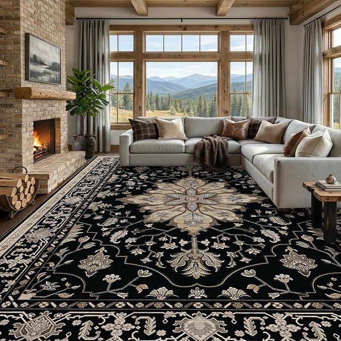 RELEANY Washable Area Rug, Large 10'x12', Water Repellent, Pet Friendly by RELEANY
