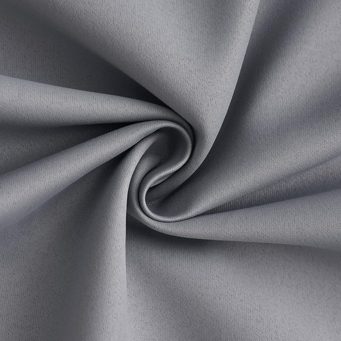 Yakamok Grey 100% Blackout Curtain Panels 72 inches, 2 Panels | Blackout - Image 3
