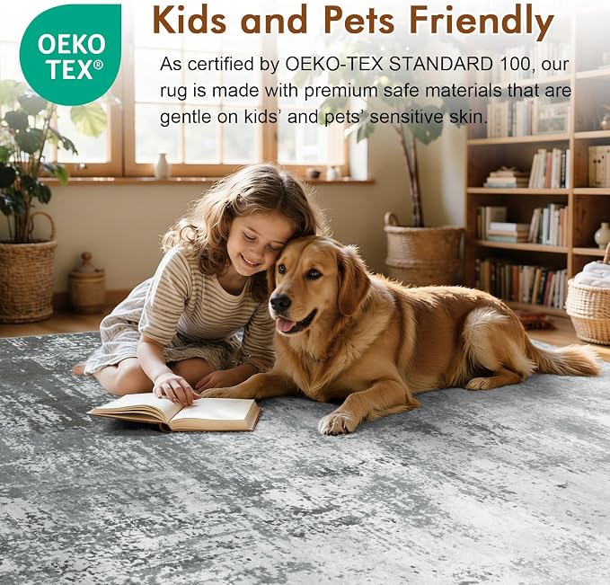 2x6 Ft Washable Runner Rug, Non-Slip Low Pile Hallway Kitchen Area Rug - Image 5